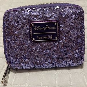 Disney Parks Loungefly purple sequins wallet
